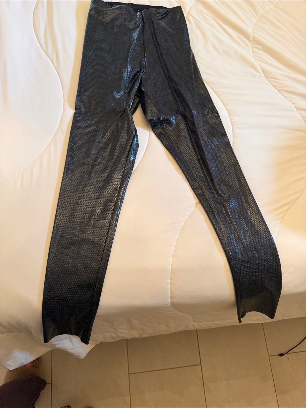Commando Black Faux Leather Skinny Jumpsuit Pants